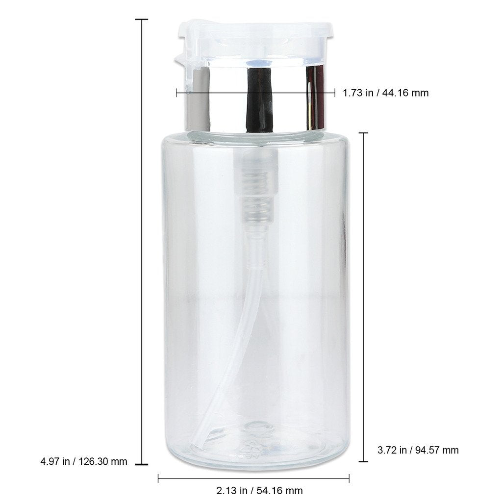 Push Down Pump Dispenser Empty Bottle With Flip Top Cap (7 Ounce - 1 Bottle, Silver)