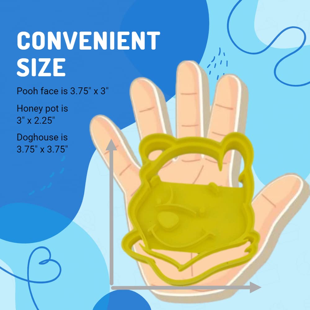 Inspired By Winnie The Pooh Cookie Cutters Bear Character Adventure Winnie The Pooh Themed Head Face Honey (Hunny) Pot And Bee H