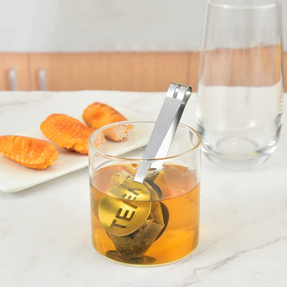 4 Pcs Tea Bag Squeezer Tongs Stainless Steel Tea Bag Strainer Teabag Tong Strainer Holder For Tea Bags Ice Sugar Cubes