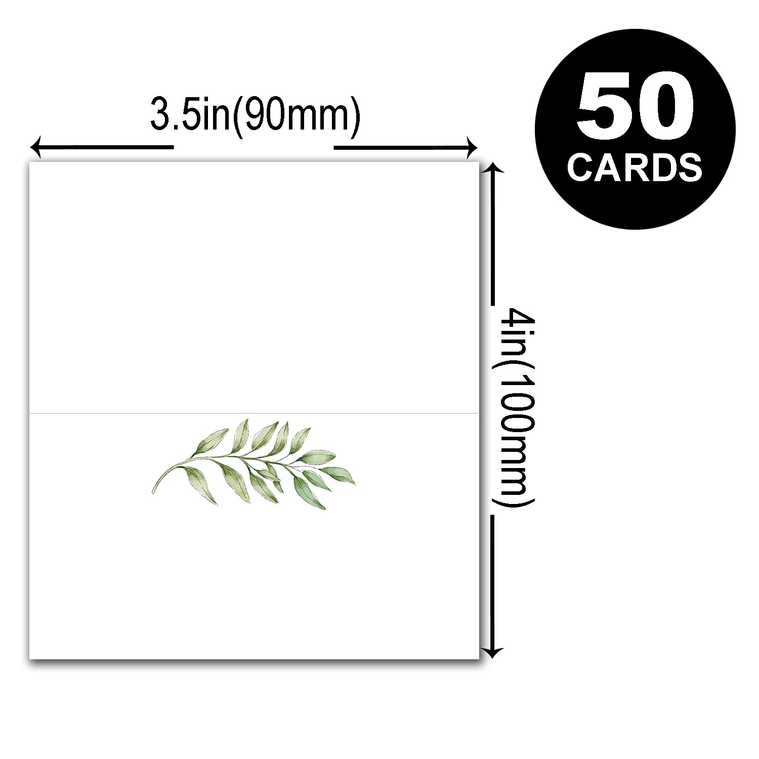 50 Pack Place Cards, Wedding Name Place Cards, Greenery Table Place Cards For Wedding Or Party, Seating Place Cards For Tables,