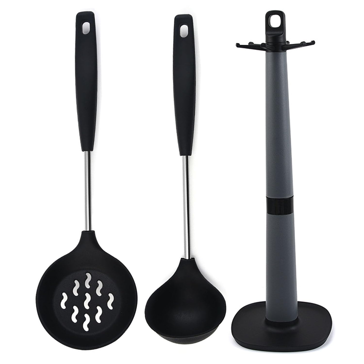 Besillia Silicone Ladle And Skimmer Spoon, Big Soup Spoon, Cooking Strainer For Soups,Stews,Gravy  Silicone Wok Skimmer  Ladle