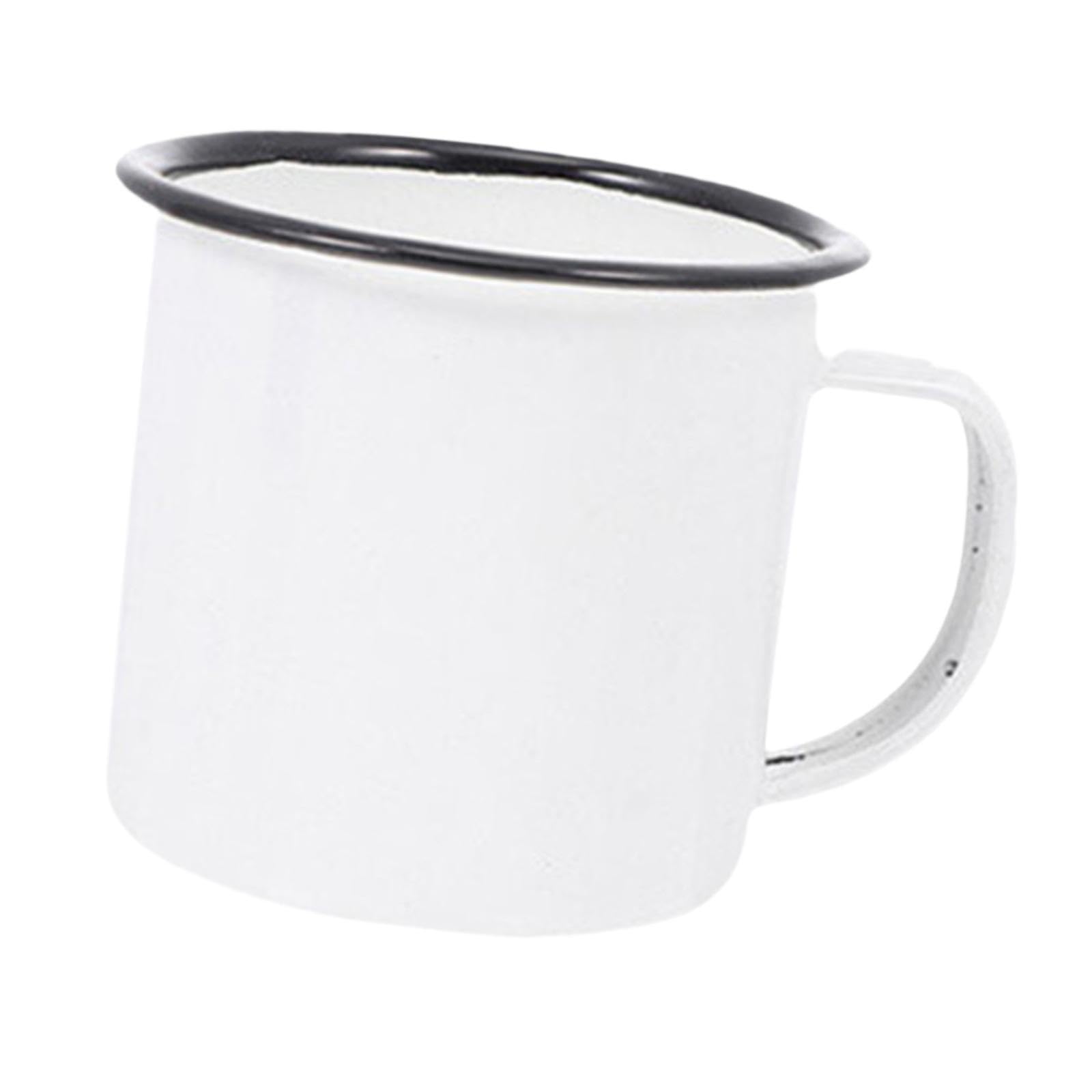 ZOOMELLA Enamel Coffee Cup Stylish Easy Clean Drinking Cup for Desktop Household Dorm White Home & Garden | Kitchen, Dining & Ba