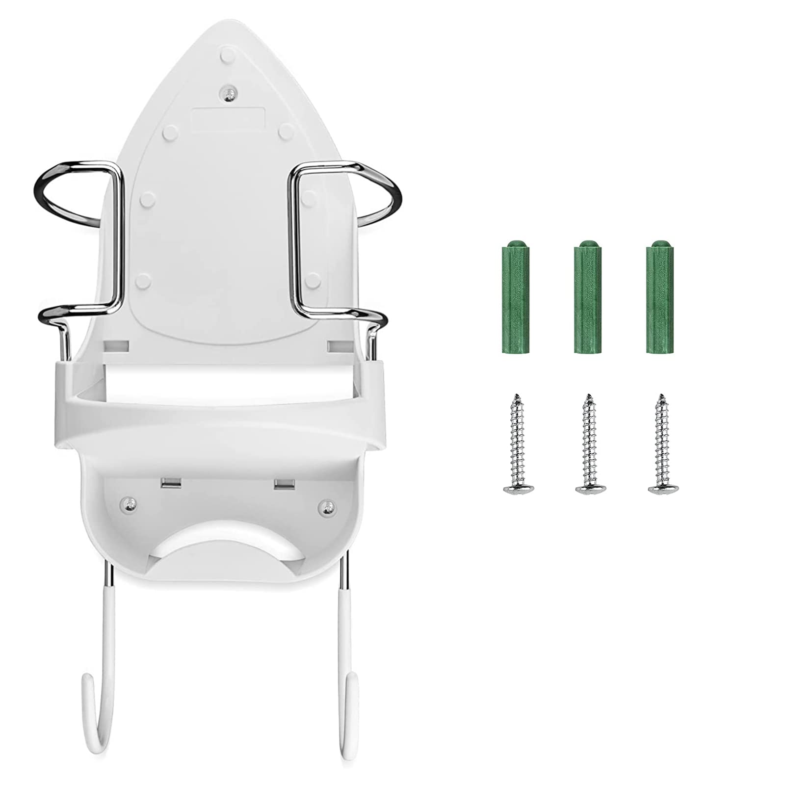 Iron Board Hanger Wall Mount Electric Iron Holder Iron And Ironing Board Storage Organizer Shelf With Removable Hooks For Househ