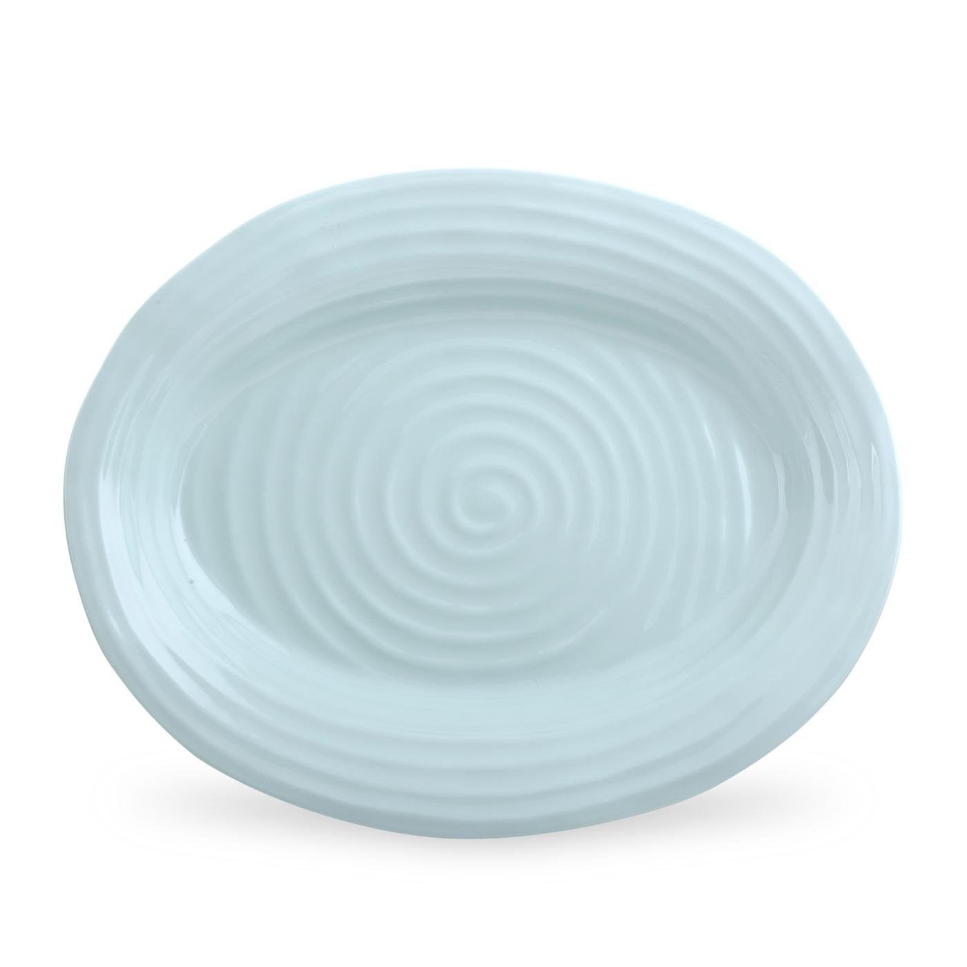 Portmeirion Sophie Conran Platter | 14.5'' Celadon Oval Serving Tray | Made From Porcelain | Dishwasher And Microwave Safe | Per