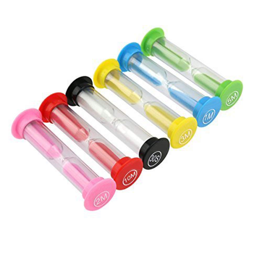 Sand Timer, Kiseer 6 Pcs Colorful Hourglass Sandglass Sand Clock Timers Set 30Sec / 1Min / 2Mins / 3Mins / 5Mins / 10Mins For Br