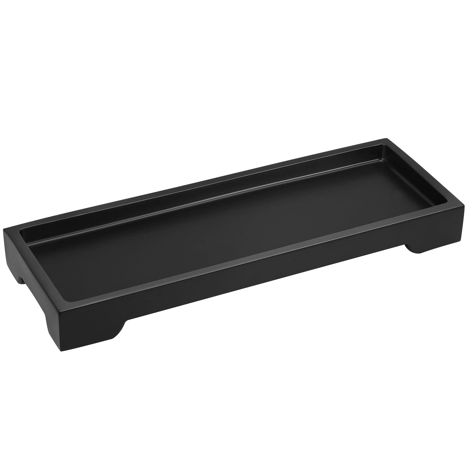 Luxspire Resin Vanity Tray, Black Bathroom Tray Toilet Tank Storage Tray, 11 X 4 Inch Kitchen Sink Trays, Countertop Organizer F