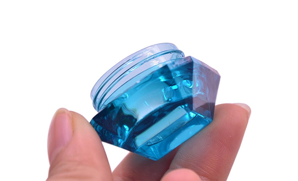 Wowlife 60Pcs 5 Gram/5 Ml Cosmetic Sample Empty Container Diamond Plastic Jars For Cream, Eye Shadow, Nails, Powder, Jewelry, Li