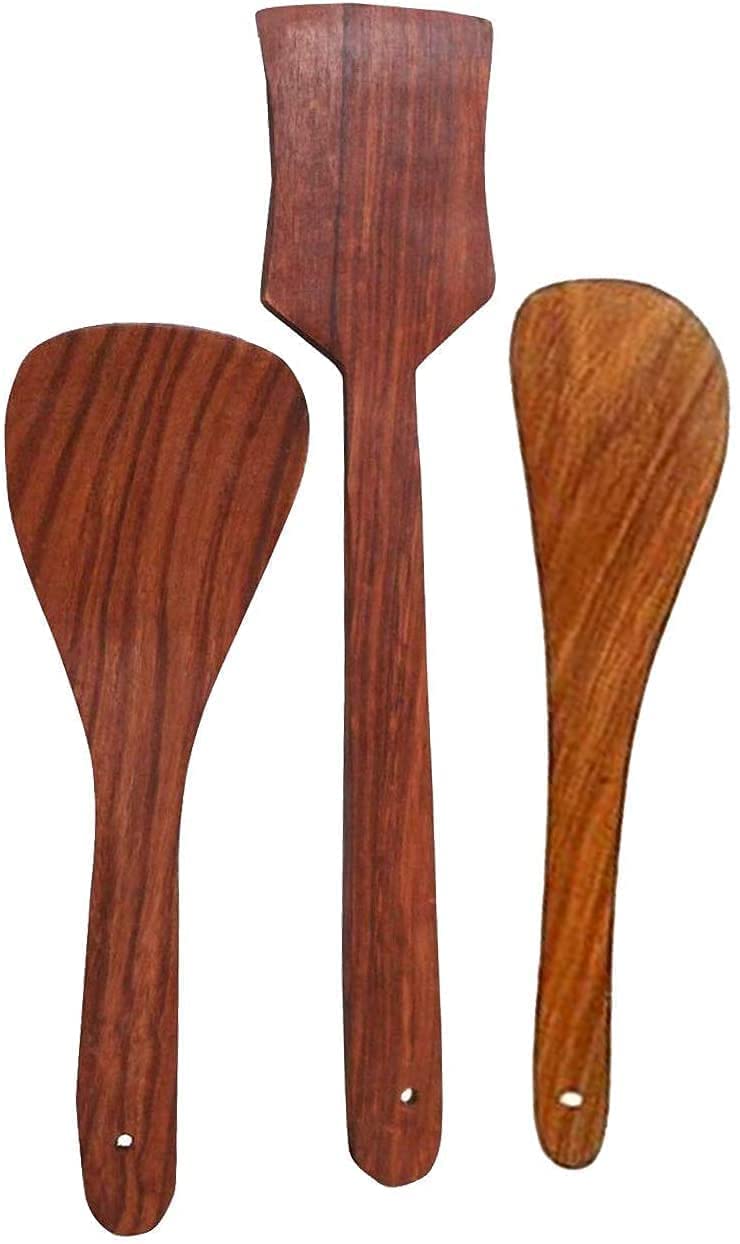 Zeguard Handicraft Handmade Multipurpose Wooden Cooking Spoon Utensils Set For Non Stick Cookware And Serving - Handmade Wooden 