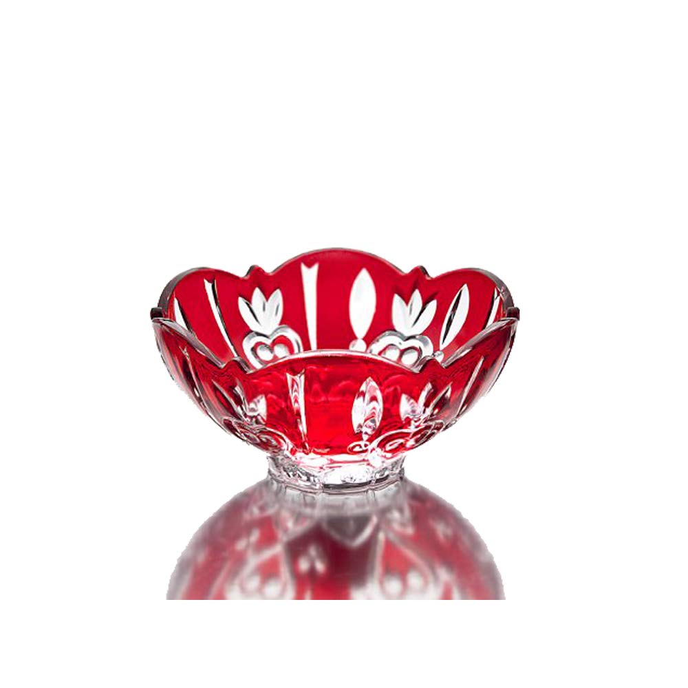 Studio Silversmiths Crystal Candy Dish Bowl - Red
