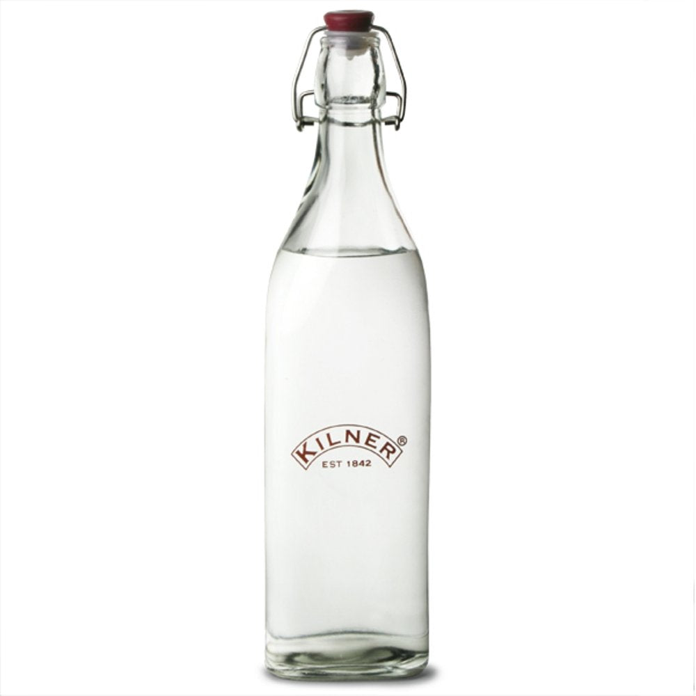 Kilner Square clip Top Bottle  Airtight Seal for Preserving and Storing Liquids  Reusable and Dishwasher Safe  34-Fluid Ounces