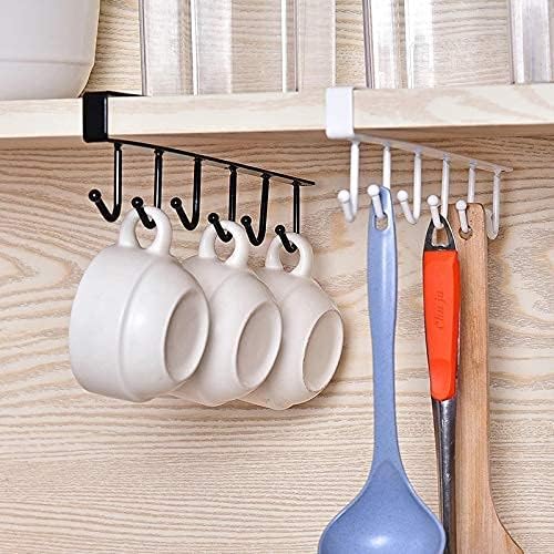 Jsjpo (Set Of 1 Metal Multifunction Under Shelf Coffee Mug Cup Holder Rack Organizer Stand For Kitchen Counter, Cabinet, Table W