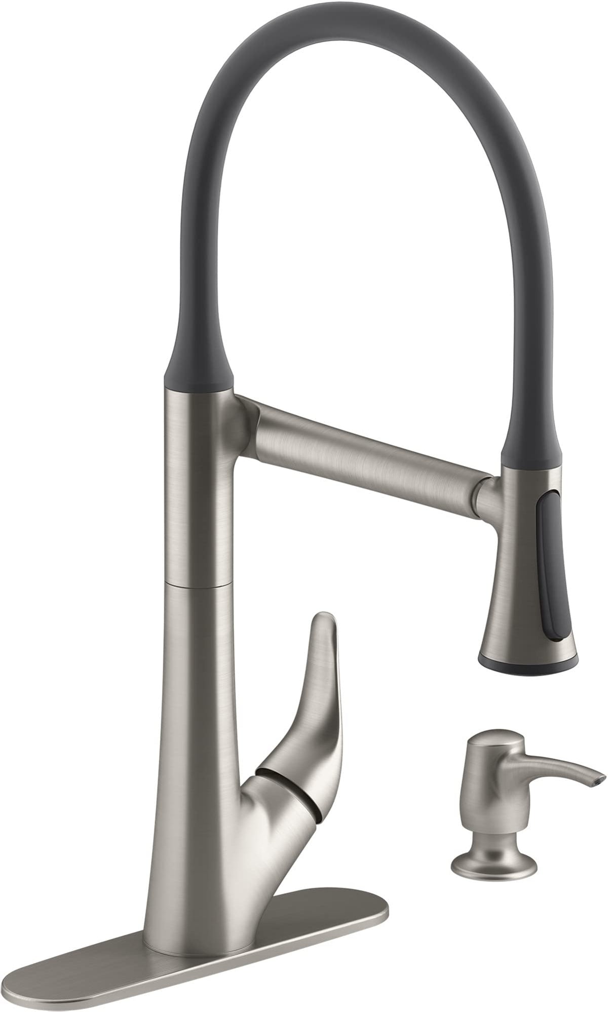 Kohler R77764-Sd-Vs Arise Articulating Pull Down Kitchen Faucet, Kitchen Faucet With Pul Down Sprayer And Soap Dispenser, Vibran