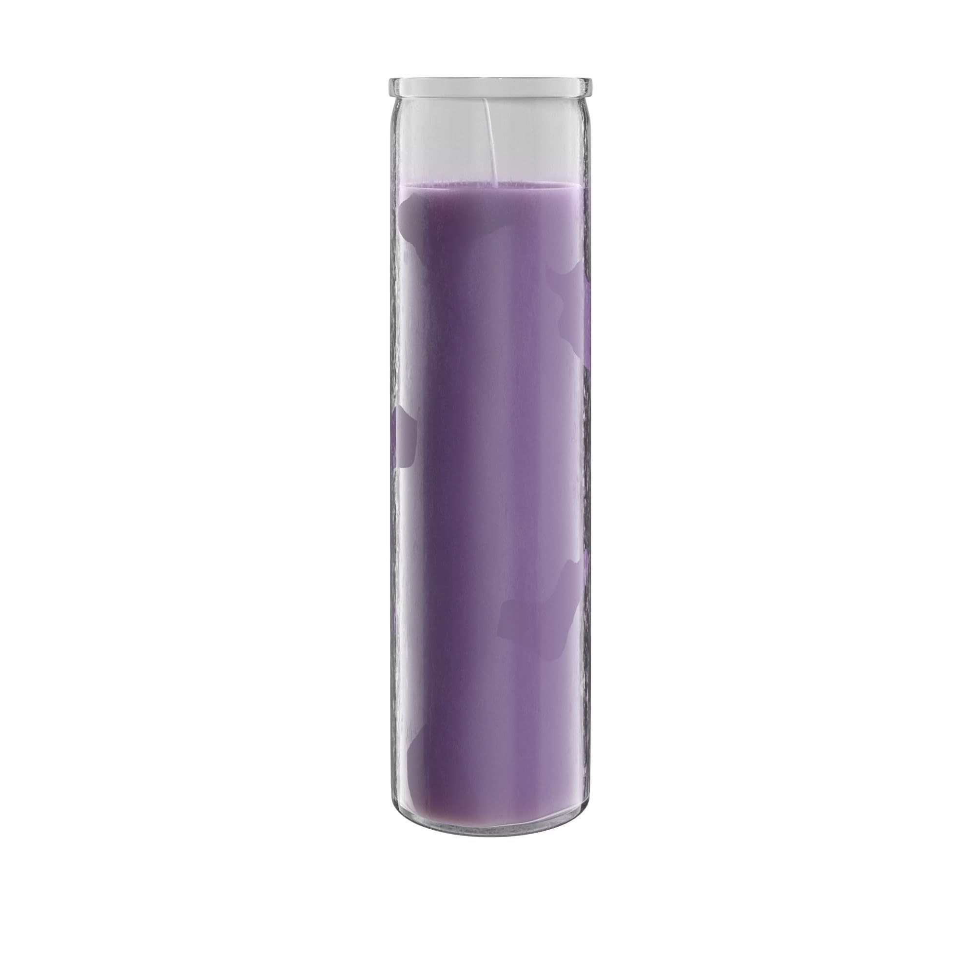 Simply Soson 2x8 inch Purple Devotional Candles in Glass Jar - 1 Piece - 90 Hours - Prayer Candle - Tall Pillar Candles for Reli