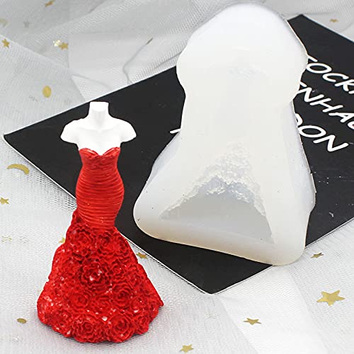 Cestony 3 Pcs Wedding Dress Skirt Silicone Molds For Diy Wedding Cake Fondant Biscuit Cookies Sugar Chocolate Hard Candies Desse