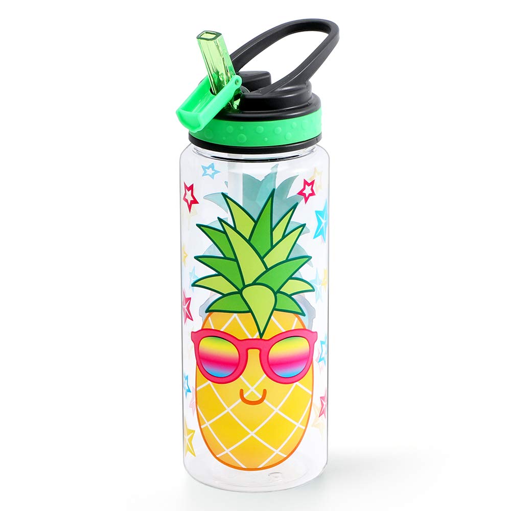 Homtune Cute Water Bottle With Straw For School Kids Girls, Bpa Free Tritan & Leak Proof & Easy Clean & Carry Handle, 23Oz/ 680M