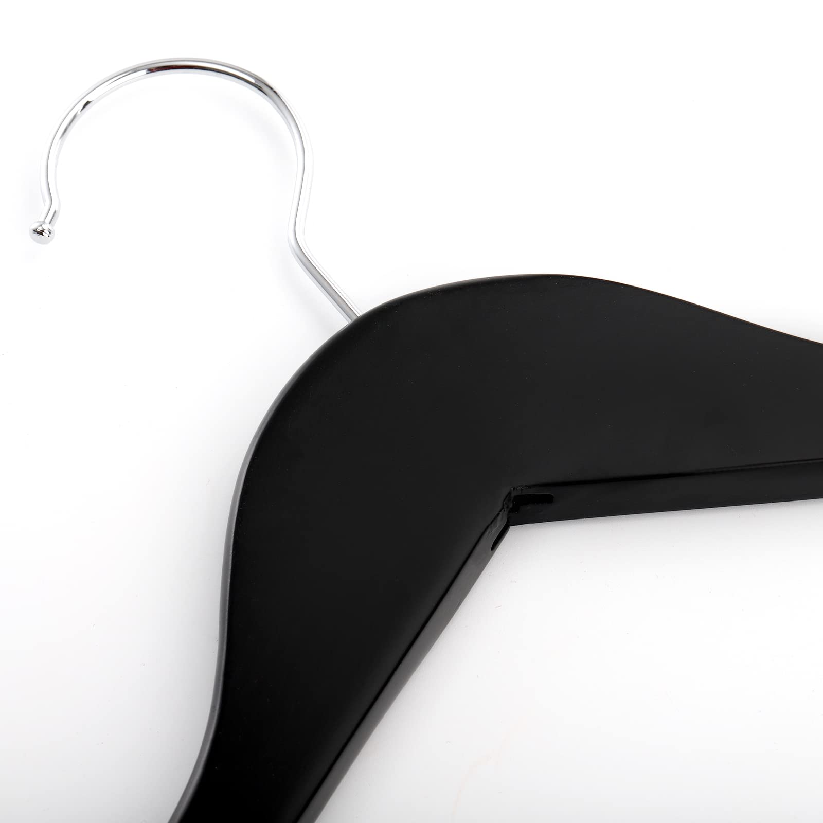 Tosnail 12-Pack Wooden Pants Clothes Hangers, Wooden Suit Hangers With Steel Clips And Hooks, Natural Solid Wood Collection Skir