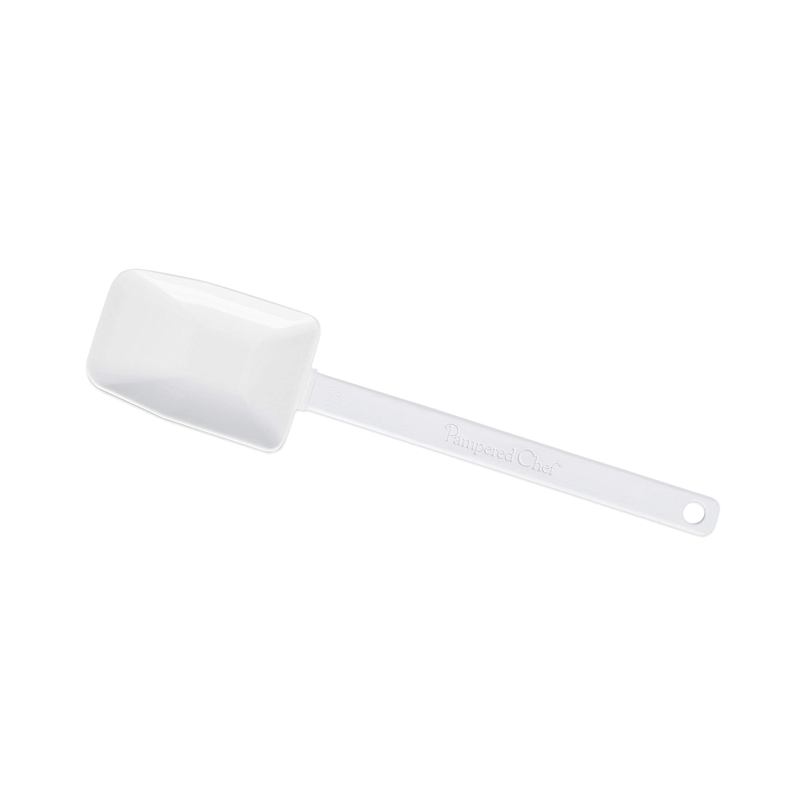 Pampered Chef Small Mix 'N Scraper - White Silicone Kitchen Tool, Model 1659