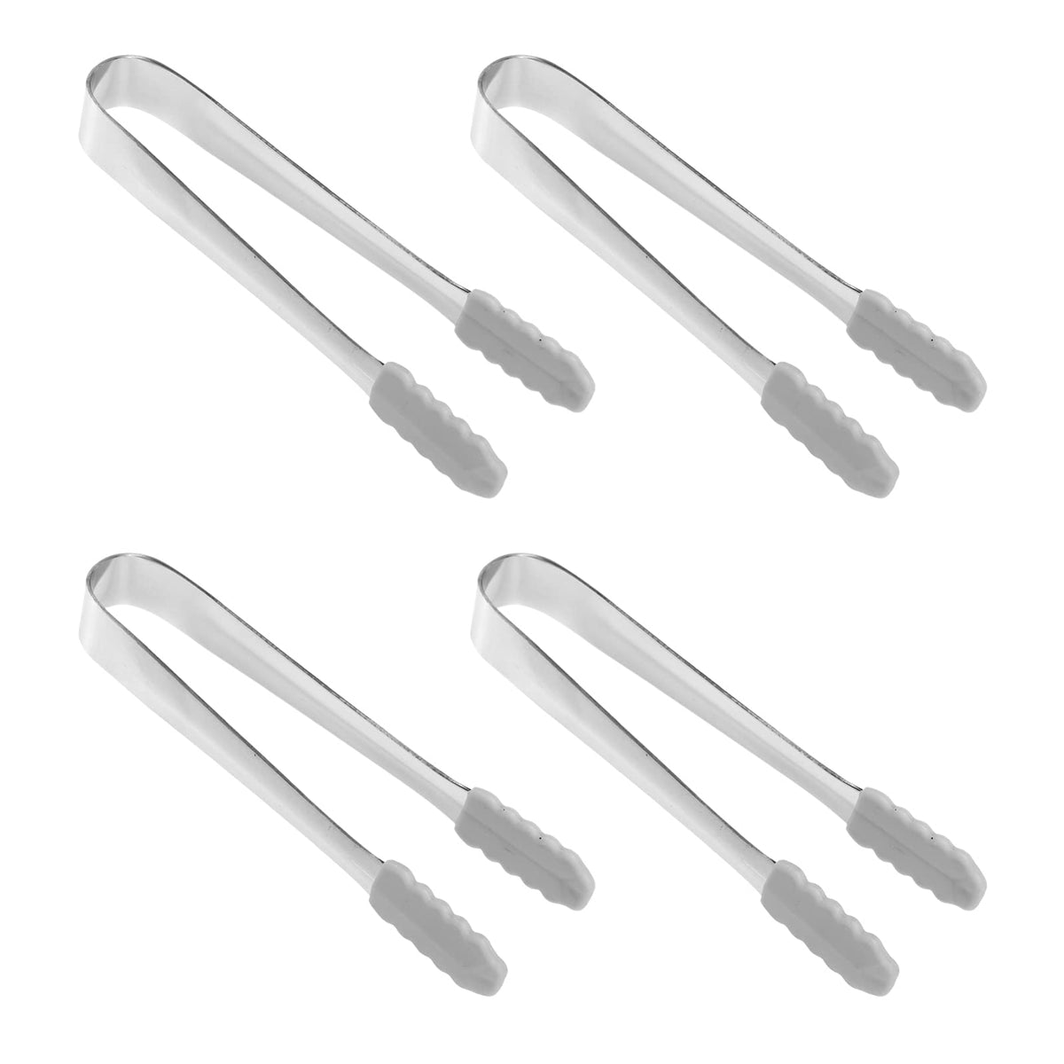 4Pcs Mini Serving Tongs, Stainless Steel Ice Tongs Cube Sugar Tongs With Silicone Tips, Charcuterie Accessories Appetizers Tongs