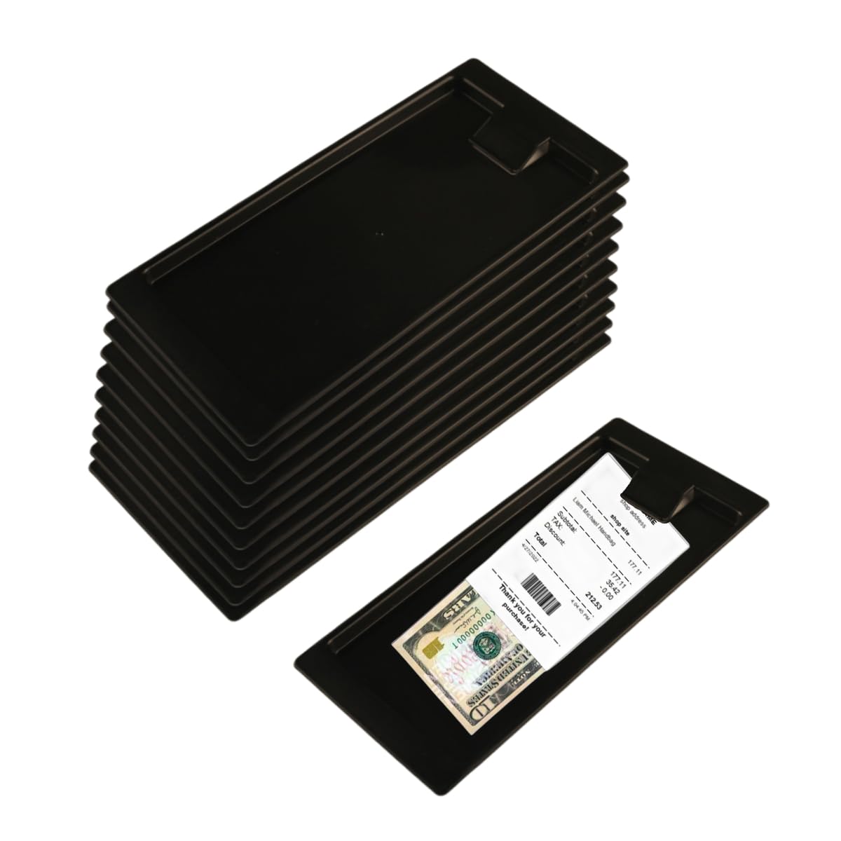 17Pack Black Check Holders, Check Presenters For Restaurants, Guest Check Holder Tip Tray For Bars, Cafes, Hotels, Dining, Resta