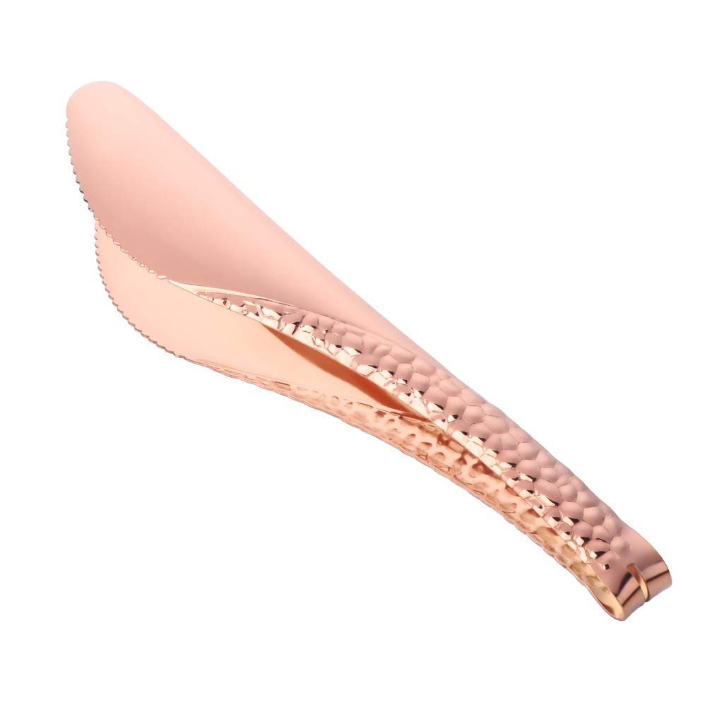 Bisda Stainless Steel Kitchen Food Clamp Serving Tongs For Cooking,Toast Bread,Salad,Barbecue,Grilling,Baking,Frying(Rose Gold)