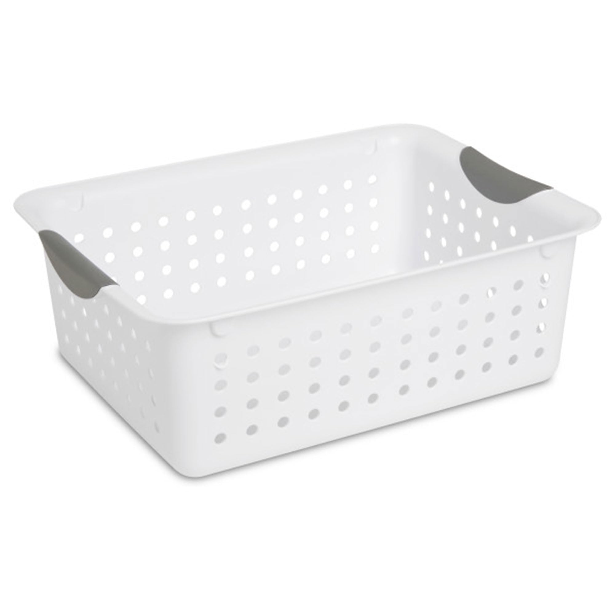 Sterilite 6-Pack Plastic Ultra Basket Storage Bins, Medium Organizing Box, White