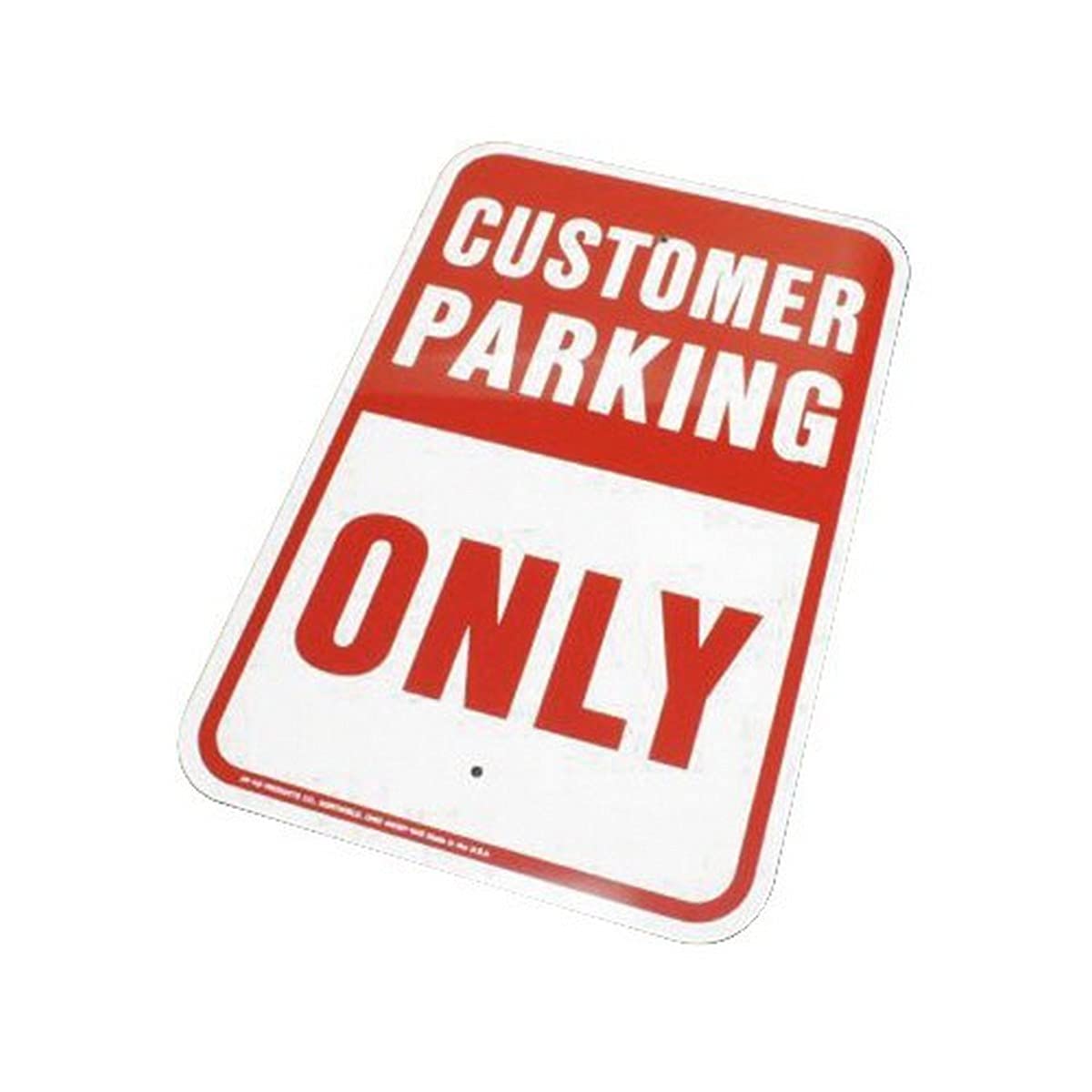 HY-KO Products HW-29 Customer Parking Only Aluminum Sign, Red/White, 12 x 18