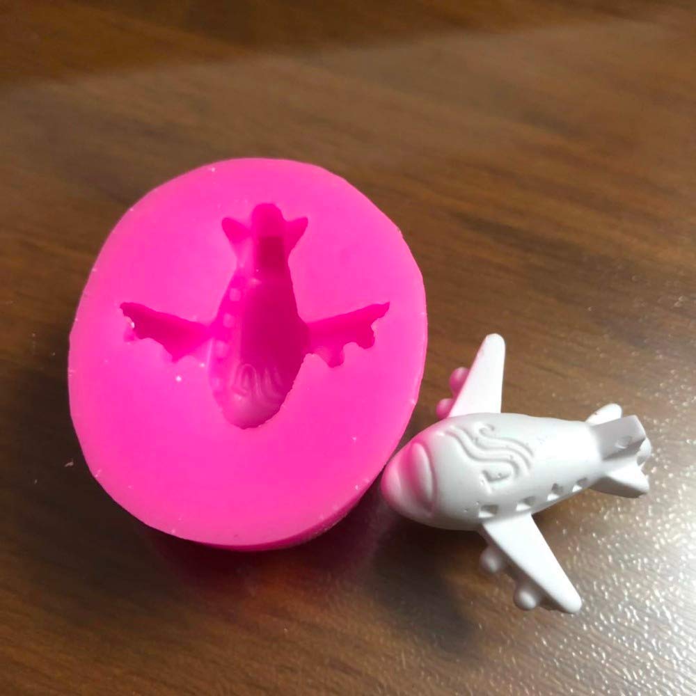 Tiny Airplane Shape Silicone Fondant Mold, Chocolate Gum Paste Sugar Craft Mould Cake Cupcake Topper Decorating Tool Aircraft Po