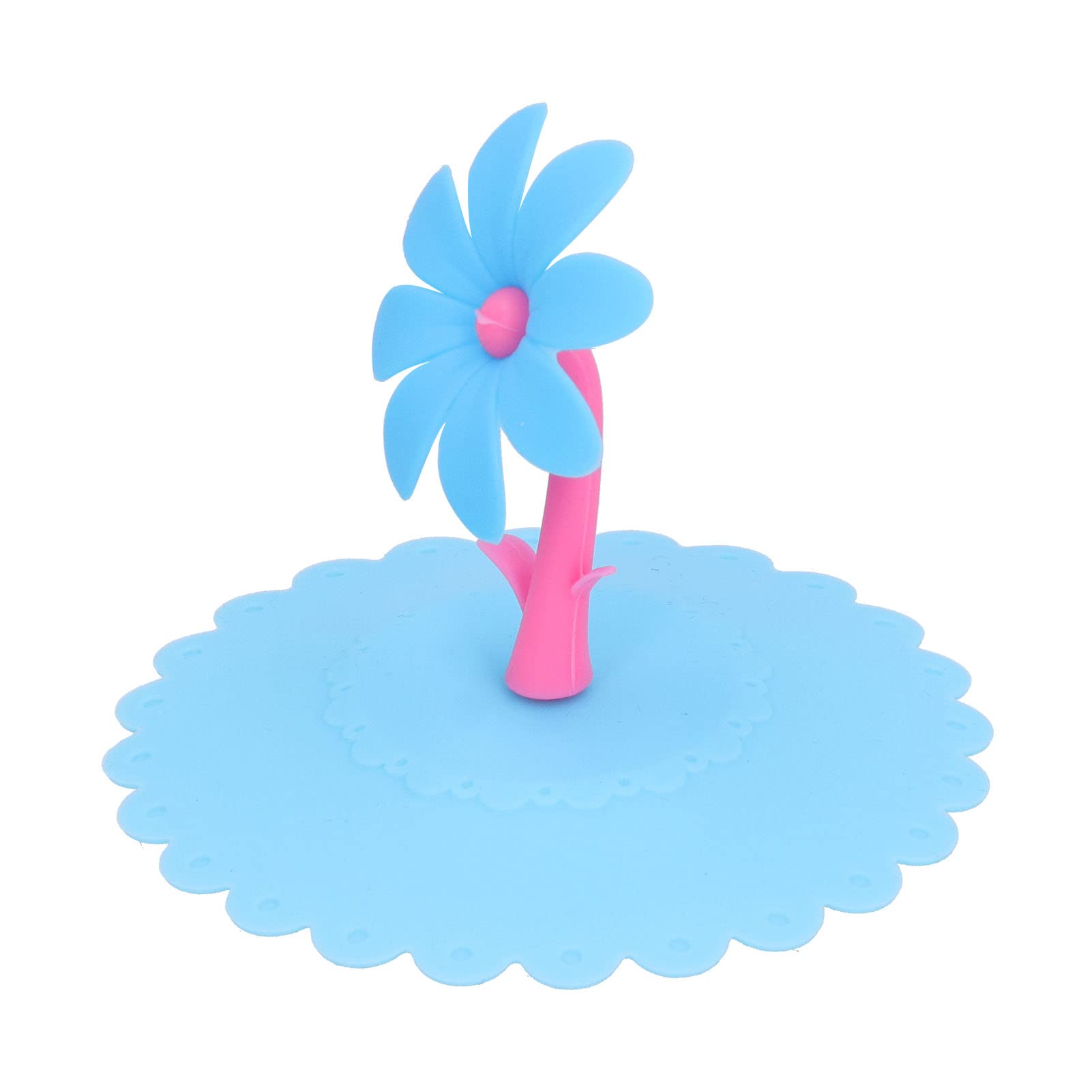 Silicone Cup Cover, Small Size 11cm Food Grade Silicone Lid for Home for Kitchen(Blue Flowers)