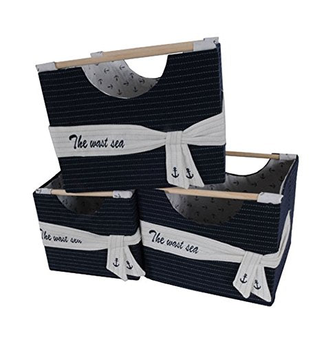 Anne Home - Set of 3 Foldable Fabric Baskets in Several Sizews