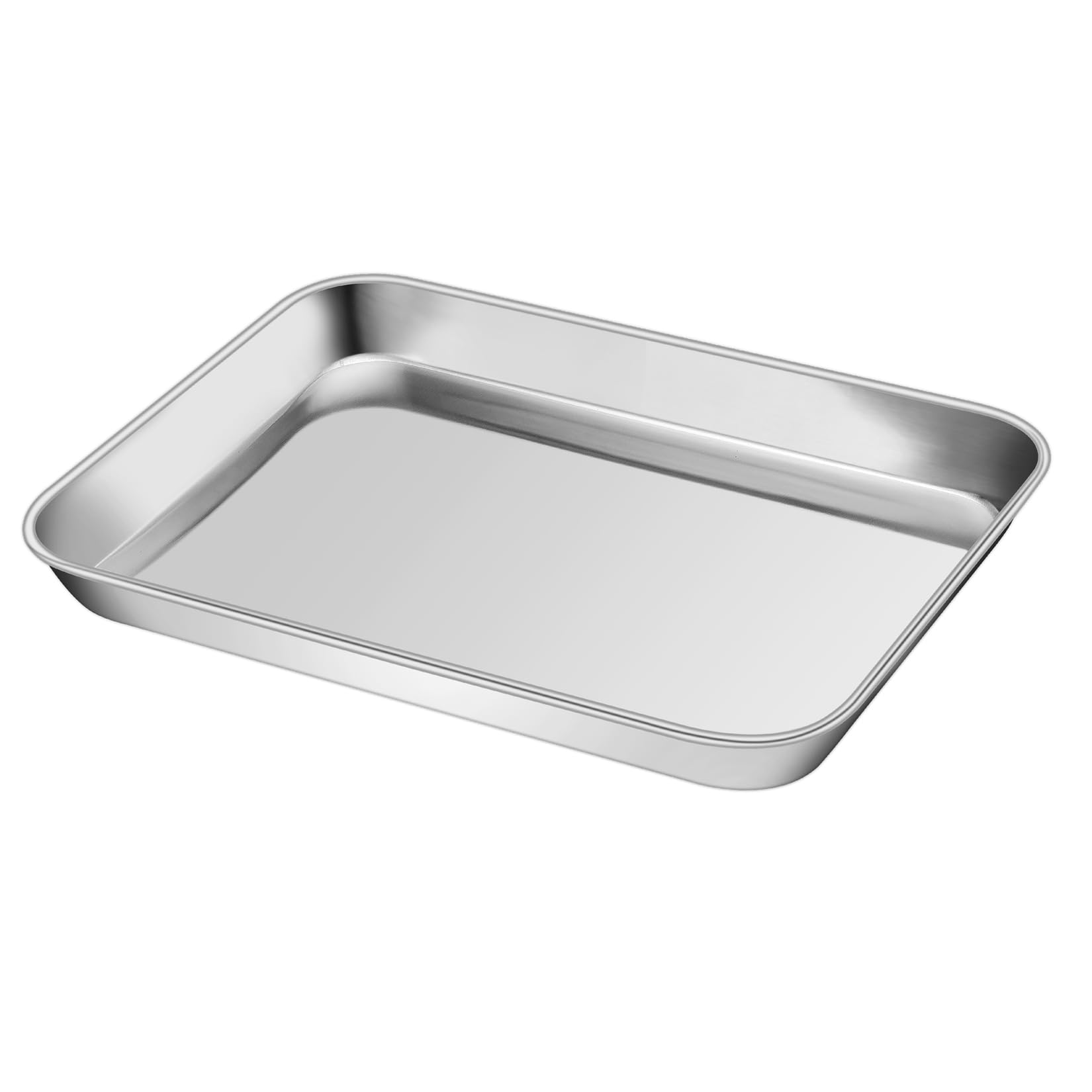 Mini Toaster Oven Tray Pan, P&P Chef Stainless Steel Broiler Pan, Small Rectangle 9''X7''X1'', Non Toxic & Heavy Duty, Easy Clea