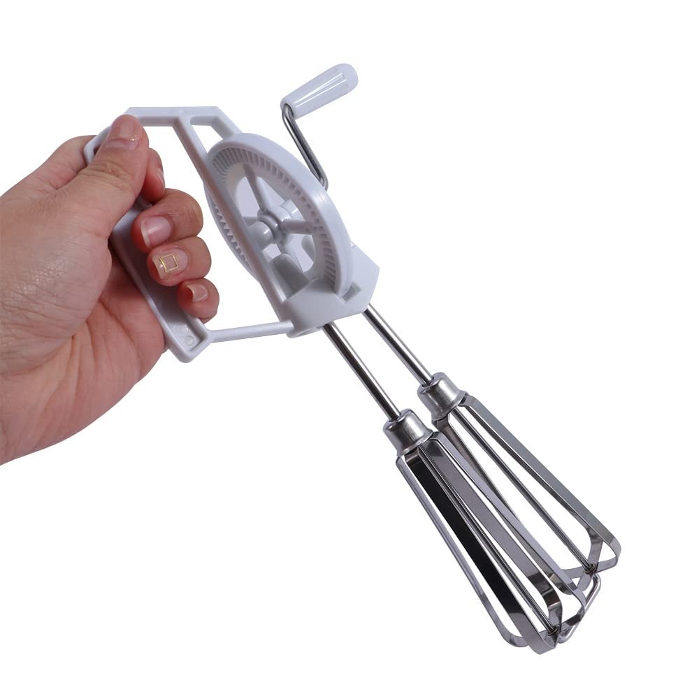 Leadigol Stainless Steel Rotary Manual Hand Whisk Egg Beater, Rotary Egg Beater Whisk Egg Beater Mixer Blender Kitchen Cooking T