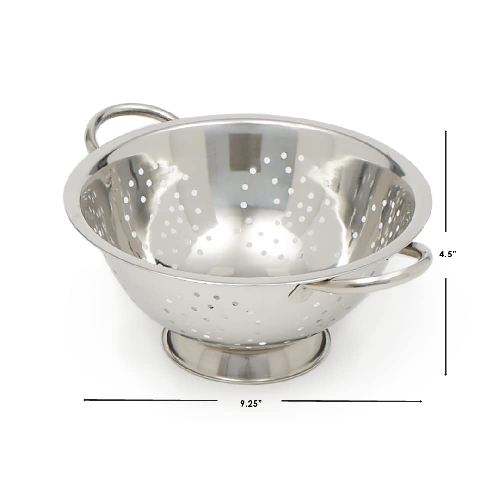 Home Basics Deep Colander Stainless Steel 3 Quart#44;