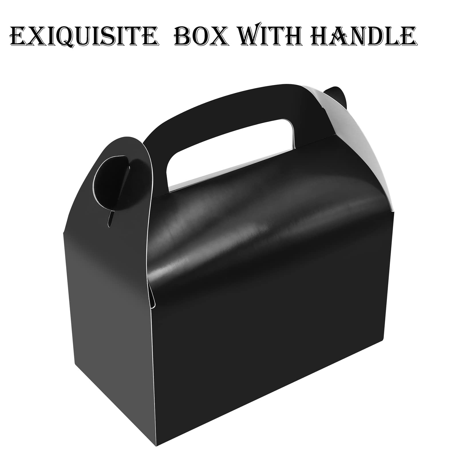 Oletx 30-Pack Black Party Favor Treat Boxes, Goodie Boxes, Gable Paper Gift Boxes With Handles. Perfect For Birthday, Baby Showe
