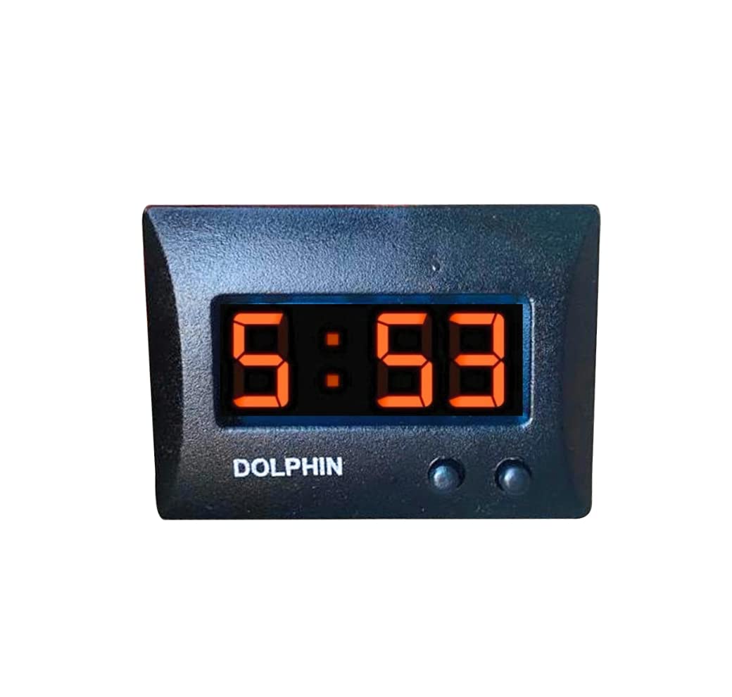 Dolphin Car Accessories Maruti 800 Digital Car Clock (Orange)