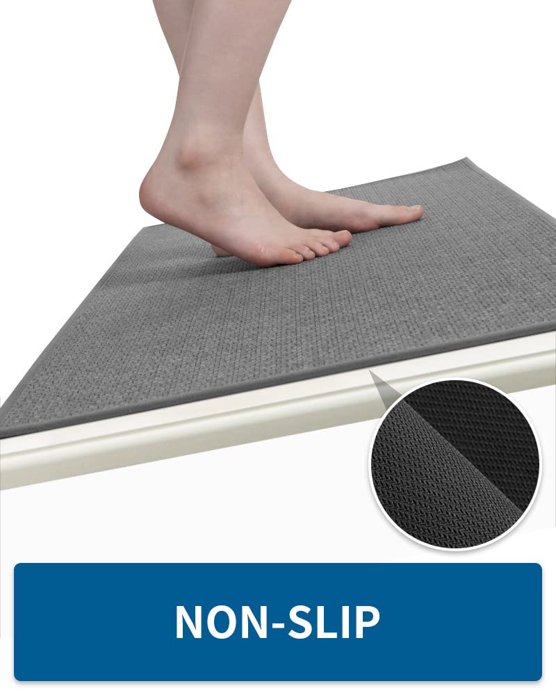 Kitchen Rugs And Mats Non Skid Washable, Absorbent Runner Rugs For Kitchen, Front Of Sink, Kitchen Mats For Floor (Dark Grey, 20