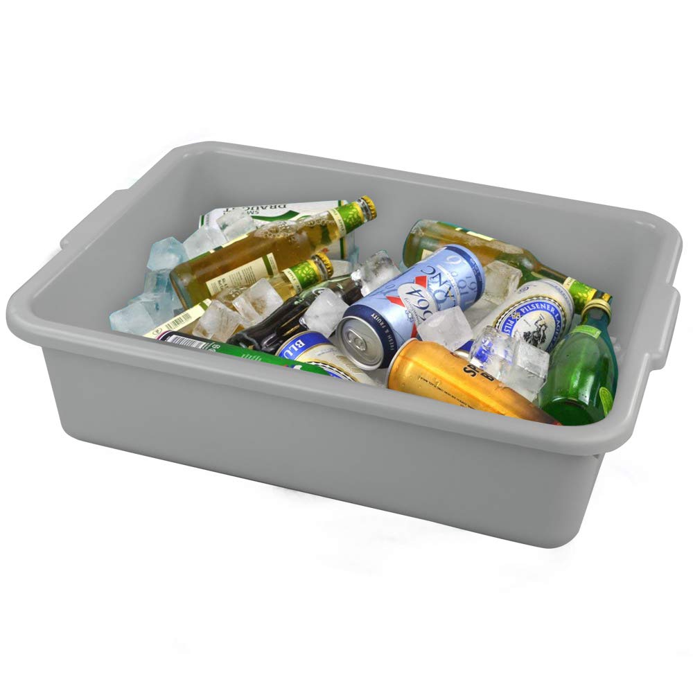 Anbers 13L/Grey Plastic Commercial Bus Box  Wash Tub Basin  4 Packs