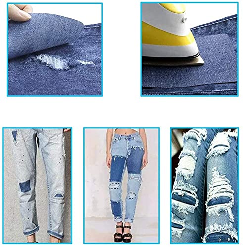 12 Pieces Iron-On Patches Premium Quality Fabric Inside  Outside Strongest Glue Hundred Percent Cotton Navy Blue Repair Decorati