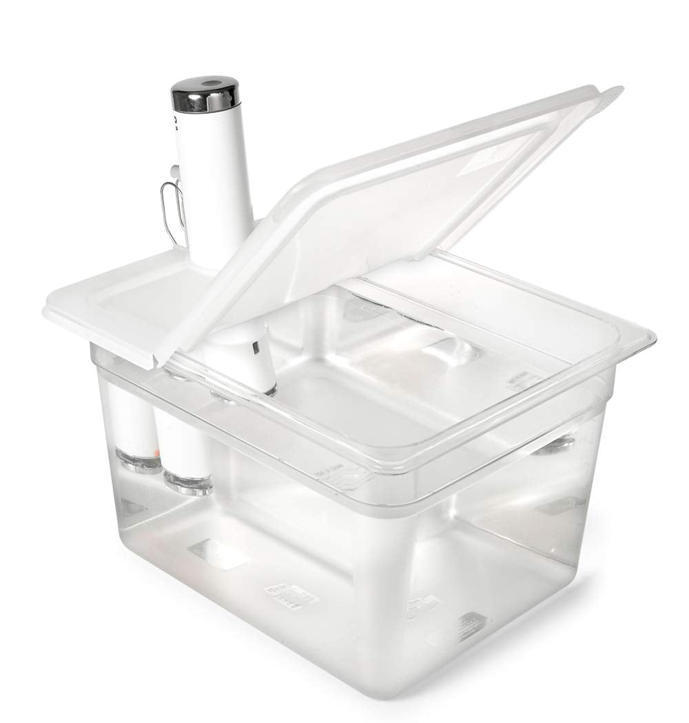Everie Sous Vide Container 12 Quart With Collapsible Hinged Lid Compatible With Breville Joule Sous Vide Immersion Circulator Co