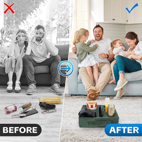 G Good Gain Couch Cup Holder Pillow-Sofa Cup Holder Cozy Buddy | Bed Drink Caddy Holds Tablet, Remote, Snacks | Waterproof Anti-