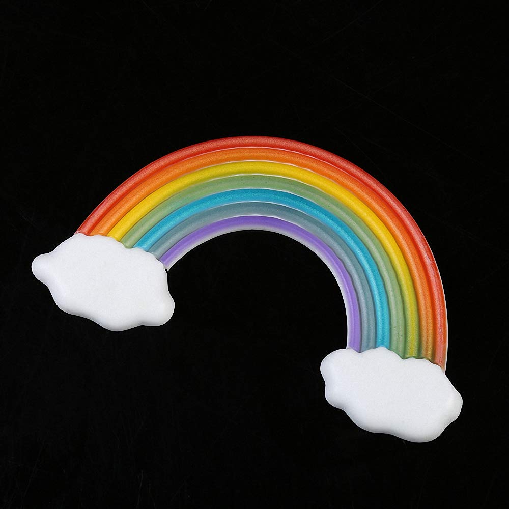 Large Size Rainbow Cake Fondant Mold, Rainbow With 2 Clouds Silicone Mold For Chocolate Gum Paste Sugar Craft Cake Topper Decora