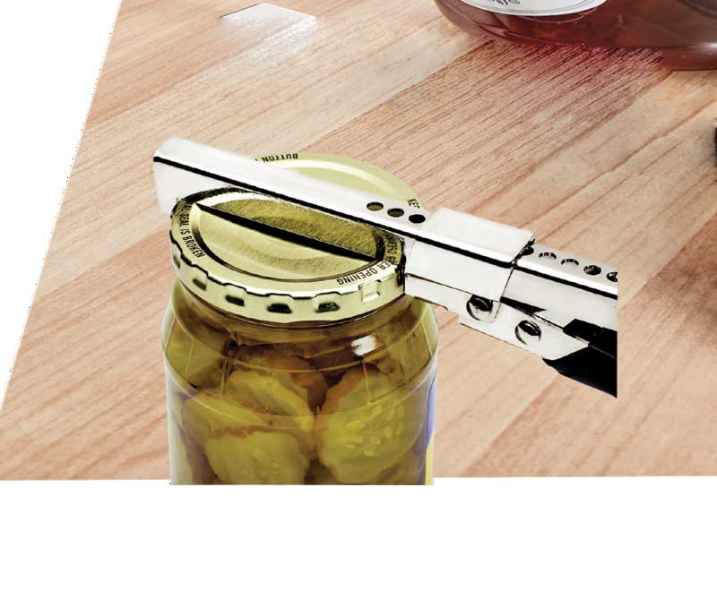 Swing-A-Way Comfort Grip Jar Opener - 7.5-Inch Stainless Steel, Adjustable, Red, Arthritis Friendly Soft Rubber Handle, Model 5242806