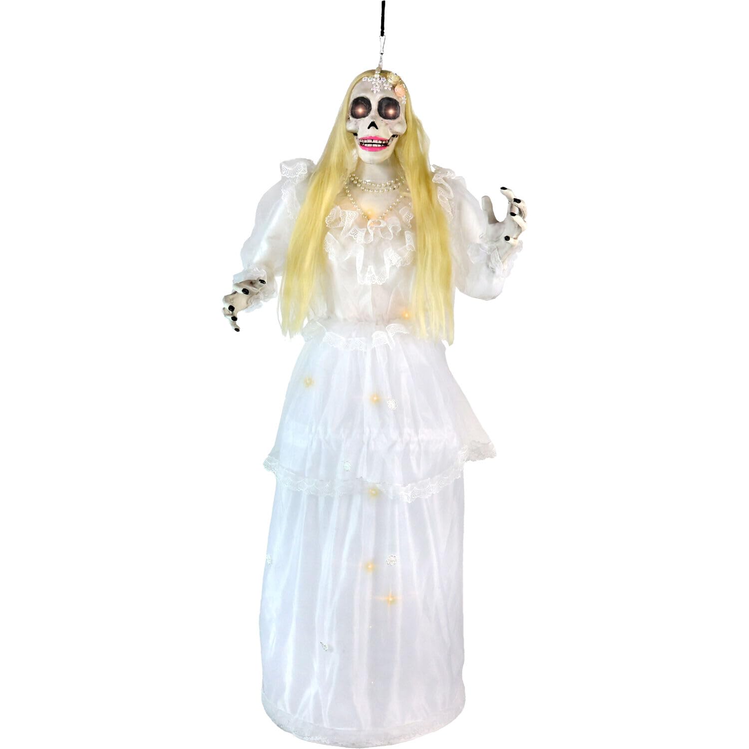Haunted Hill Farm Animatronic Animated Hanging Spinning Bride, Halloween Animatronic, Creepy Horror Movie D  cor, Scary House Pa