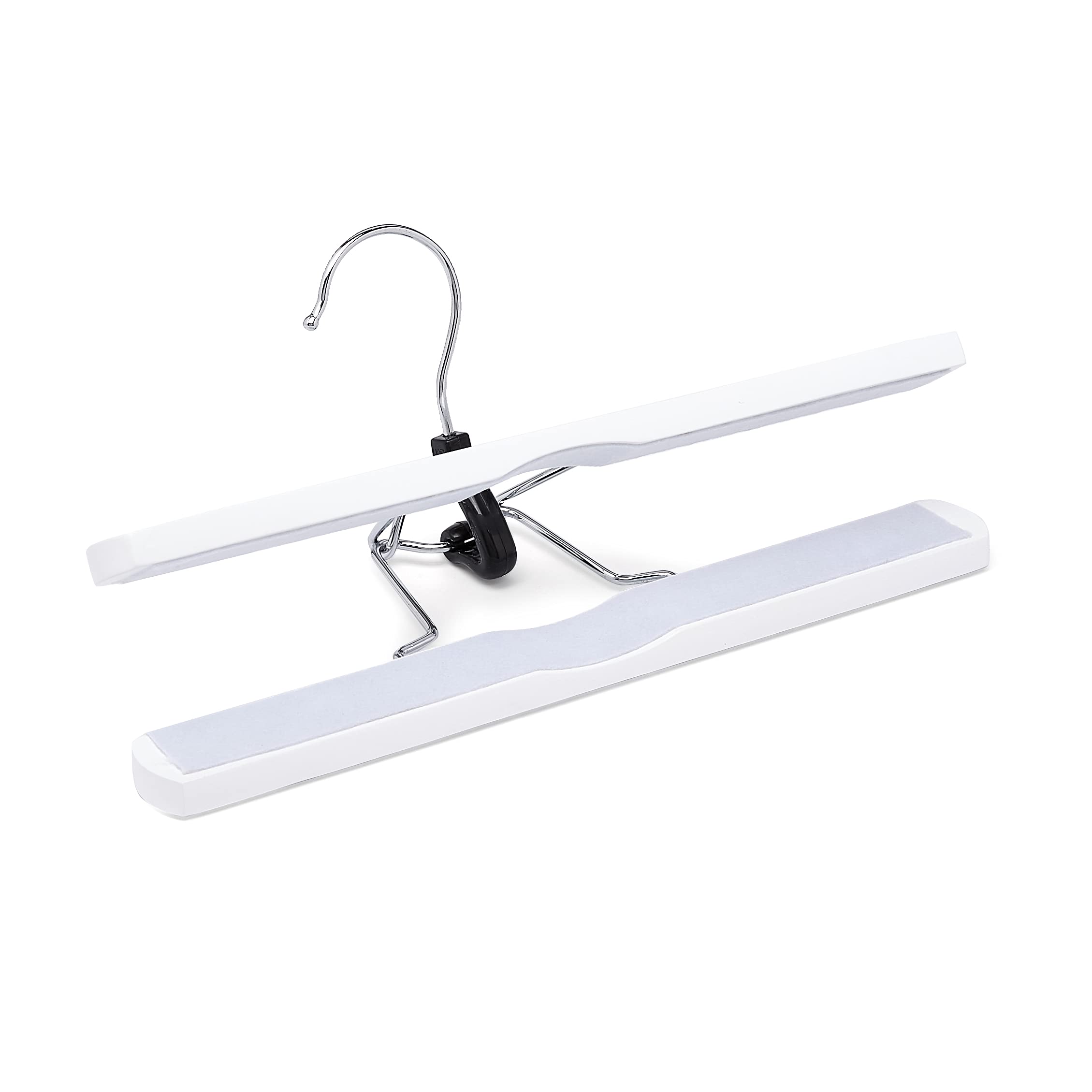 Amazon Basics Wooden Pants Hangers - White, 10-Pack