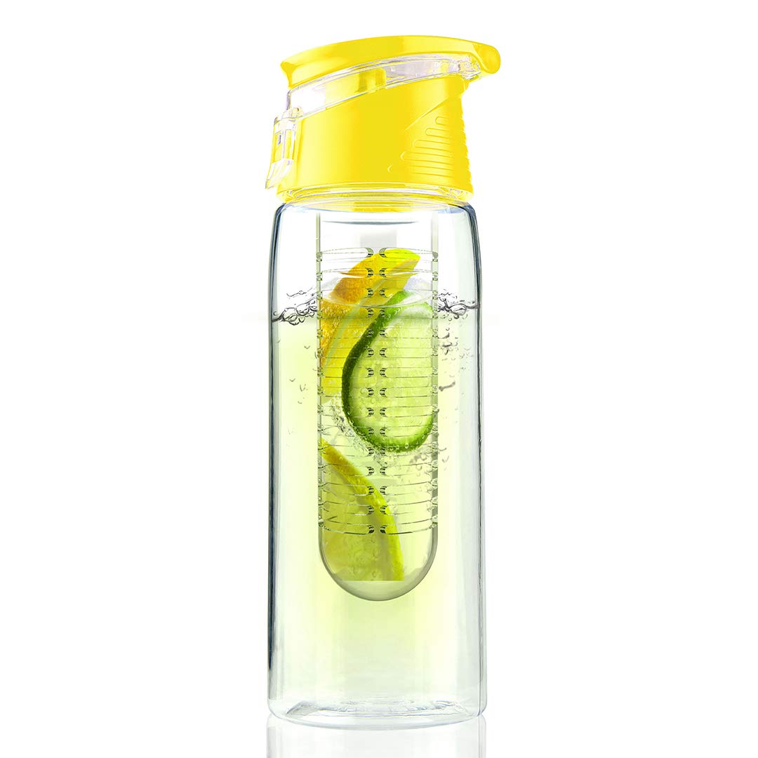 Asobu Flavor It Infuser Water Bottle Pure Fruit Flavour 2 Go, Yellow ,20 oz
