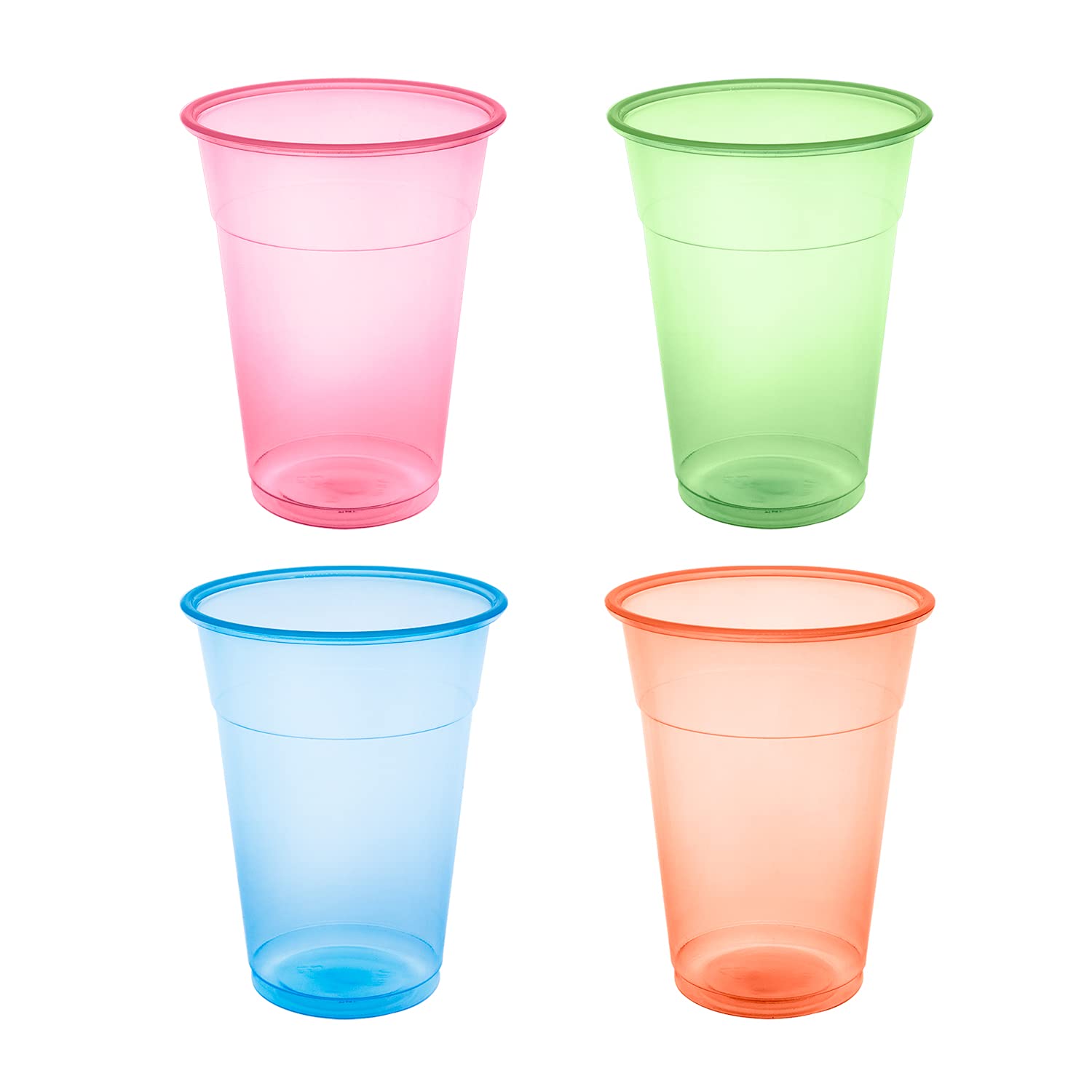 Party Essentials Soft Plastic 12-Ounce Party Cups/ Tumblers, Assorted Neon, 80-Count