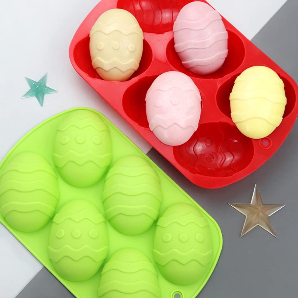 Echodone 2 Pieces Easter Silicone Egg Mold Egg Shape Baking Mold Chocolate Candy Mold For Easter Theme Party Decoration