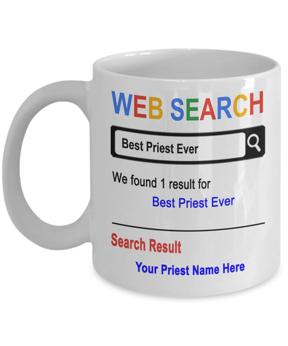 Spreadpassion Personalized Mug, Best Priest Ever, Gift For Priest, Priest Birthday Christmas Basket Gift Idea, Custom Priest Mug