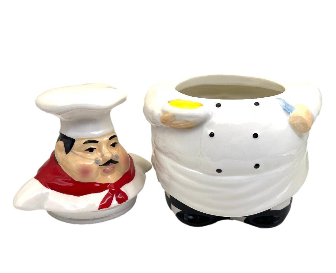 Ack Chef Ceramic Cookie Jar With Lid And Rubber Seal, Food Storage Jar, Kitchen D  Cor, Snack Storage Container For Cookie, Cand
