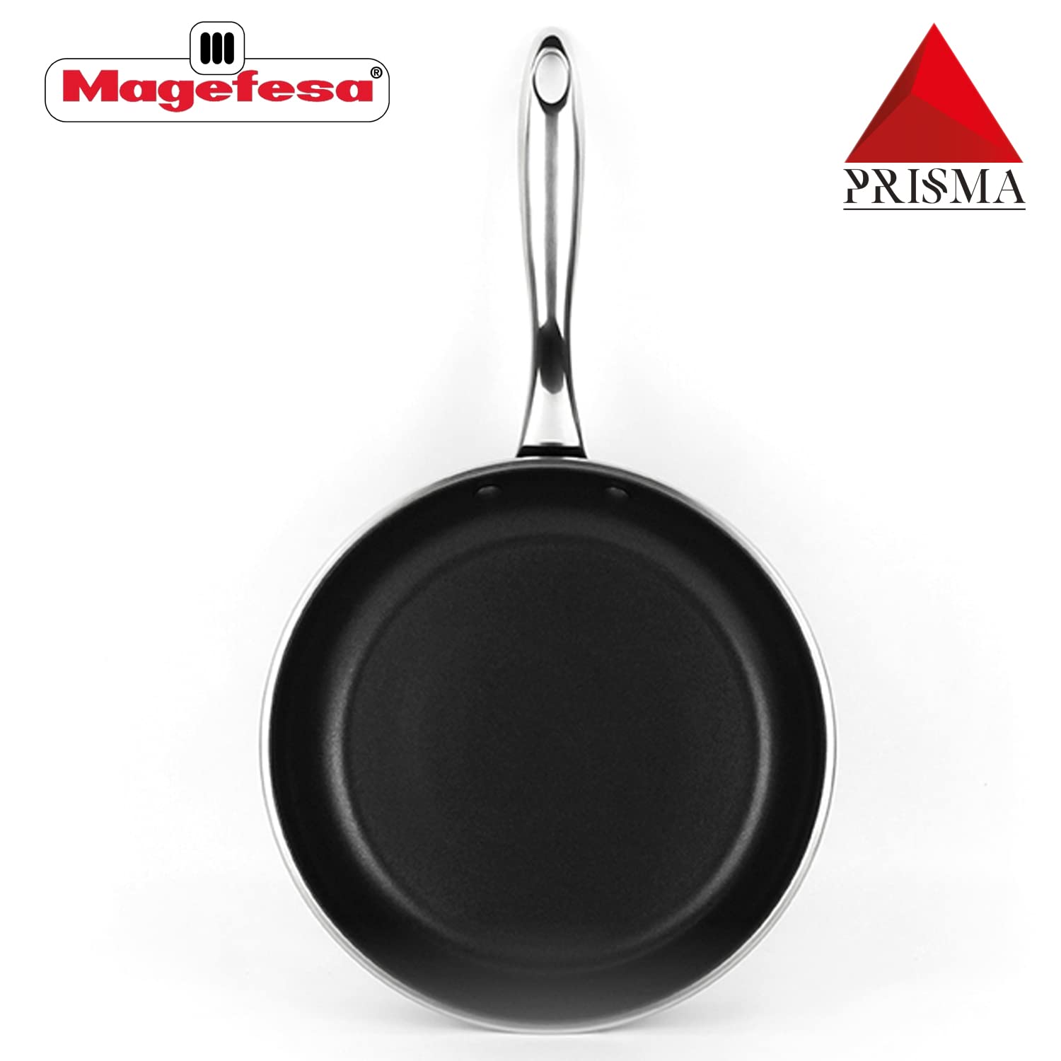 Magefesa Prisma - 9.4 Inches Skillet, Frying Pan, Made In 18/10 Stainless Steel, Triple Layer Non-Stick, For All Types Of Kitche