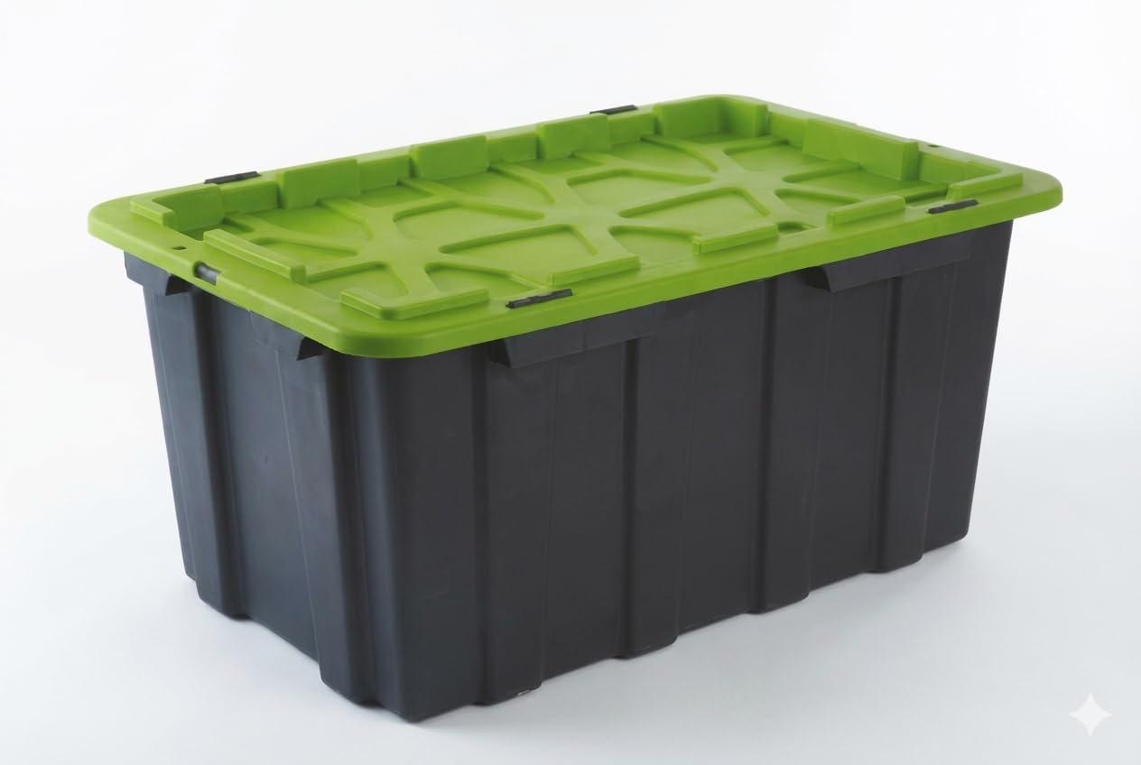Unibox 100L Heavy Duty Flip Lid Storage Container  Durable Copp+Homo Pp, 77L X 51W X 35.5H, Ideal For Organizing & Storing